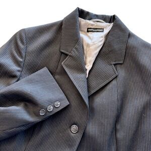 Vintage Equestrian Correct Riding Apparel Pinstripe Blazer Jacket Black 14L